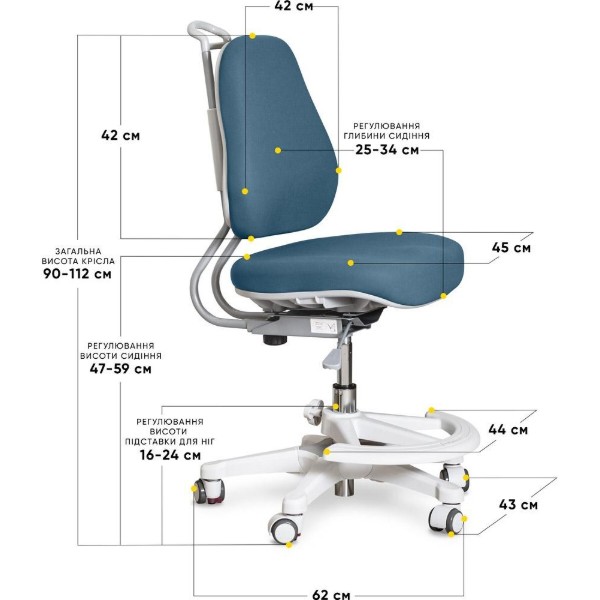 Фото - Крісло дитяче Evo-kids Mio Ergo Lite Dark blue (Y-507 Lite DB)